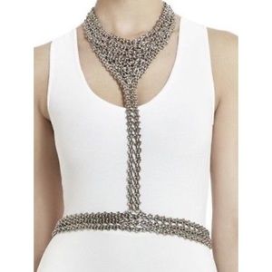 BCBG Max Azria Interlocking Silver Body Chain